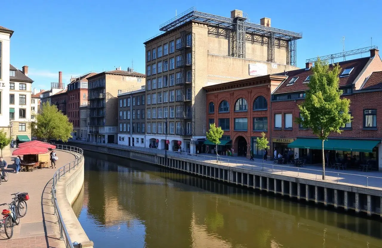 Sanierte Industriebauten am Karl-Heine-Kanal in Leipzig-Plagwitz – Symbolbild Stadtentwicklung